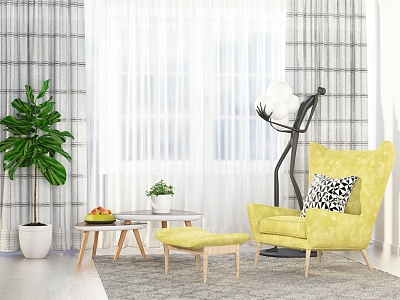 Nordic Single Sofa Leisure Chair Combination model