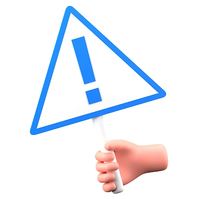 Game Film Character Holding Blue Triangle Warning Sign With Exclamation Mark 3d model