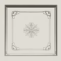 Elegant Decorative Ceiling Design with Central Floral Ornament and Corner Plaster Moldings
