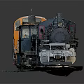 Vintage Steam Train Locomotive With Colorful Modern Carriages And Detailed Wheels On Display Platform