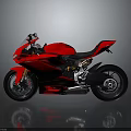 Red Ducati Sports Motorcycle With Sleek Aerodynamic Body Design Black Seat And Alloy Wheels