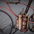 Vintage Bicycle Design With Antique Engine And Retro Mechanical Details