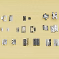 Assorted Metal Hinges And Hardware Parts For Furniture And Cabinet Use