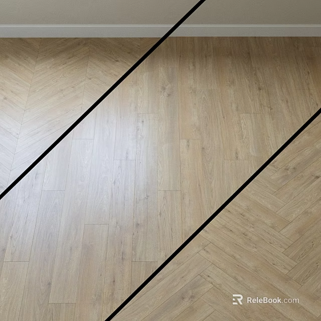 Wooden Floor Components With Herringbone Pattern Straight Planks And Black Lines 3d model