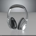Modern Silver Over Ear Headphones With Padded Ear Cups And Sleek Design 3d model