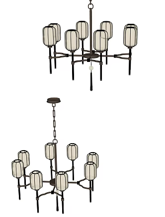 New Chinese Chandelier 3d model