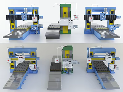 Industrial Equipment Multiple Models Various Angles Display With Detailed Structure And Workbench Design 3d model