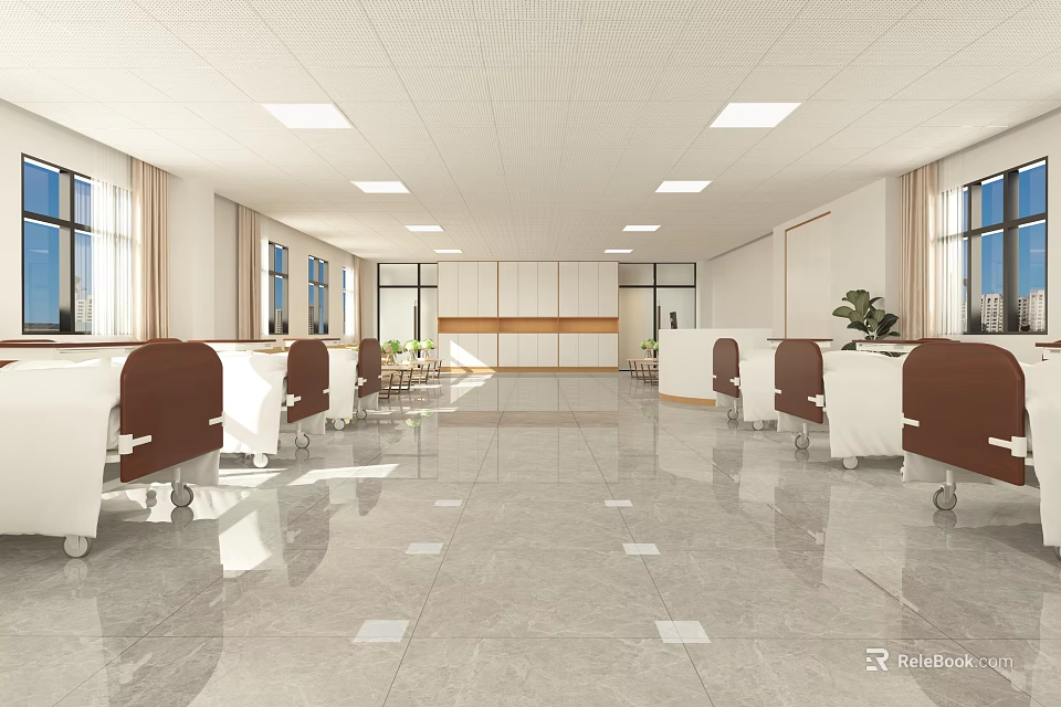 Modern Open Kitchen Interior Design With Island Counter And Stylish Appliances 3d model 