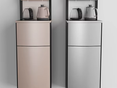 Two Modern Vertical Daily Electrical Appliances In Pink And Silver Colors For Kitchen Use 3d model