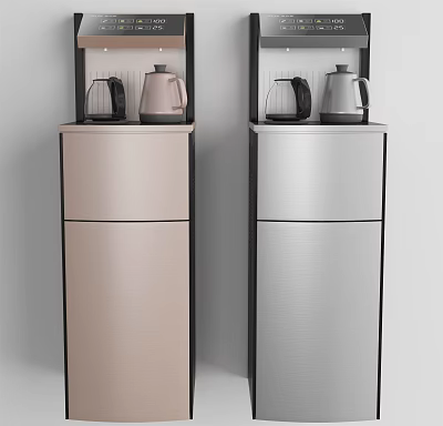 Two Modern Vertical Daily Electrical Appliances In Pink And Silver Colors For Kitchen Use 3d model