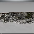 Organic Wood Stone Slab With Moss Covered Cracked Texture And Natural Rustic Charm