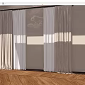 Neutral Layered Curtains With Sheer Panels And Draped Design For Windows