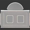 Cartoon Scene Featuring Stylish Building With Arched Grid Top And Square Windows With Glowing Lights