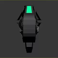 Futuristic Sci Fi Weapon With Black Body Green Glowing Accents And Mechanical Parts