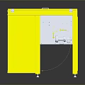 Sturdy Yellow Mobile Workstation With White Tabletop Wheels And Storage Compartments 3d model