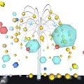 Modern landscape sketch installation tree smoke bubble tree 3d model