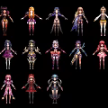 Diverse Game and Movie Characters with Anime Style Costumes and Unique Designs