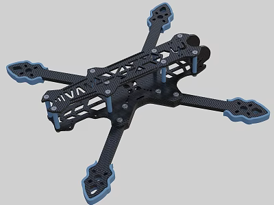 Carbon Fiber Quadcopter Drone Frame Structure Design 3d model