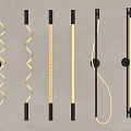 Modern Wall Lamps With Spiral Straight And Curved Designs Metal Frames And LED Illumination