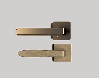 Simple metal door handle 3d model