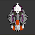 Futuristic Astronaut Helmet Design For Space Exploration With White Pink Orange Accents And Transparent Parts
