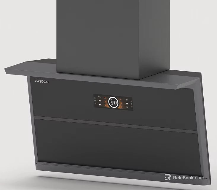 CASDON Modern Black Range Hood Kitchen Appliance With Control Panel 3d model 