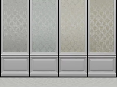 Decorative Wall Panels With Geometric Patterns Textured Surfaces And Base Trim For Interior Design 3d model