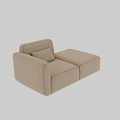 Beige Modular Two Seater Sofa With Minimalist Design And Comfortable Cushion