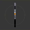 Futuristic Sci-Fi Weapon 3D Model with Gray Body Yellow Accents Black Grip Red Indicator Light