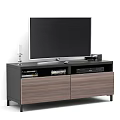 Contemporary Wooden TV Stand With Flat Screen TV Storage Cabinets And Media Devices