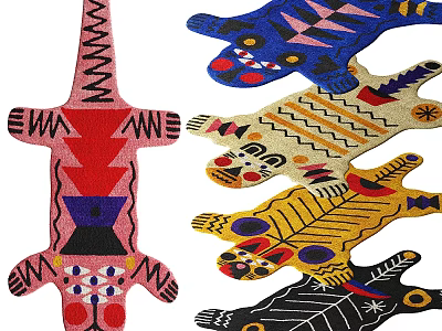 Modern Carpet Cartoon Animal Carpet for Children 3d model