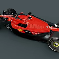 Red Ferrari Racing Car Aerodynamic Exterior Design With Black Accents And Wheels