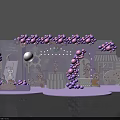 Purple Bunny Themed Photo Check In Spot With Cute Balloon Decorations