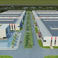 Modern Industrial Factory Complex With Neatly Arranged Buildings Greenery And Roads