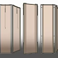 Modern Room Divider Design With Metal Frame Glass Panels And Vertical Stripes