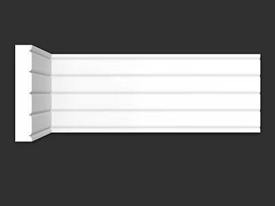 White Decorative Architectural Molding With Layered Design For Wall Corner 3d model