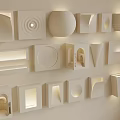 Modern White Wall Light Designs With Various Shapes And Lighting Features 3d model