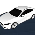 White Mazda Sedan Featuring Modern Sleek Body And Alloy Wheels On Blue