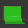Professional Green Screen Backdrop in Studio Photography Setup with Sturdy Support Stand 3d model