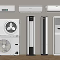 Various Types of Air Conditioners and Fans with Modern Design and Styles