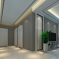 Modern Minimalist Living And Dining Room Interior With Cozy Sofas Flat TV And Green Plants