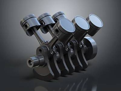 High Quality Automotive Engine Pistons And Connecting Rods Assembly Parts 3d model