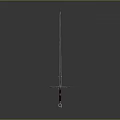Classic Metal Sword With Decorative Red Hilt And Long Sharp Blade Design