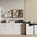 Modern Office Space With Essential Office Appliances Including Printer Copier And Filing Cabinets