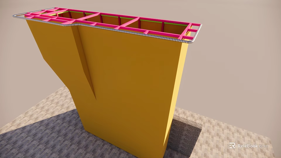 Sports Equipment With Yellow Main Structure And Pink Top Frame Design 3d model 