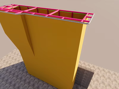 Sports Equipment With Yellow Main Structure And Pink Top Frame Design 3d model