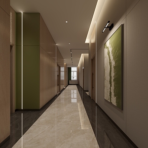 Modern corridor aisle 3d model