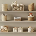 Woven Storage Baskets on Shelves Organizing Teddy Bears Small Items and Numbers 2 1