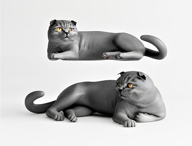 Modern Cat Animal Blue Cat Kitty 3d model