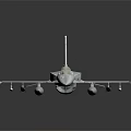 White Fighter Jet Model With Detailed Design And Weapon Attachments On Black Background